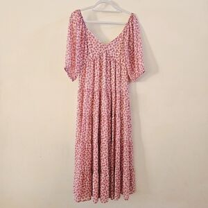 Code X Mode Pink Floral Dress With Tie In The Back Size S